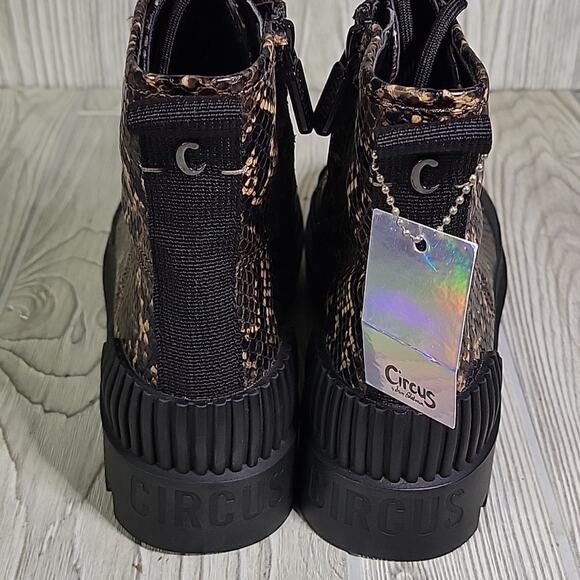 Circus by Sam Edelman Indy Combat Boot Snake Print Womens Size 5 NEW - Picture 6 of 13